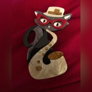 Acrylic Cat with a Saxophone